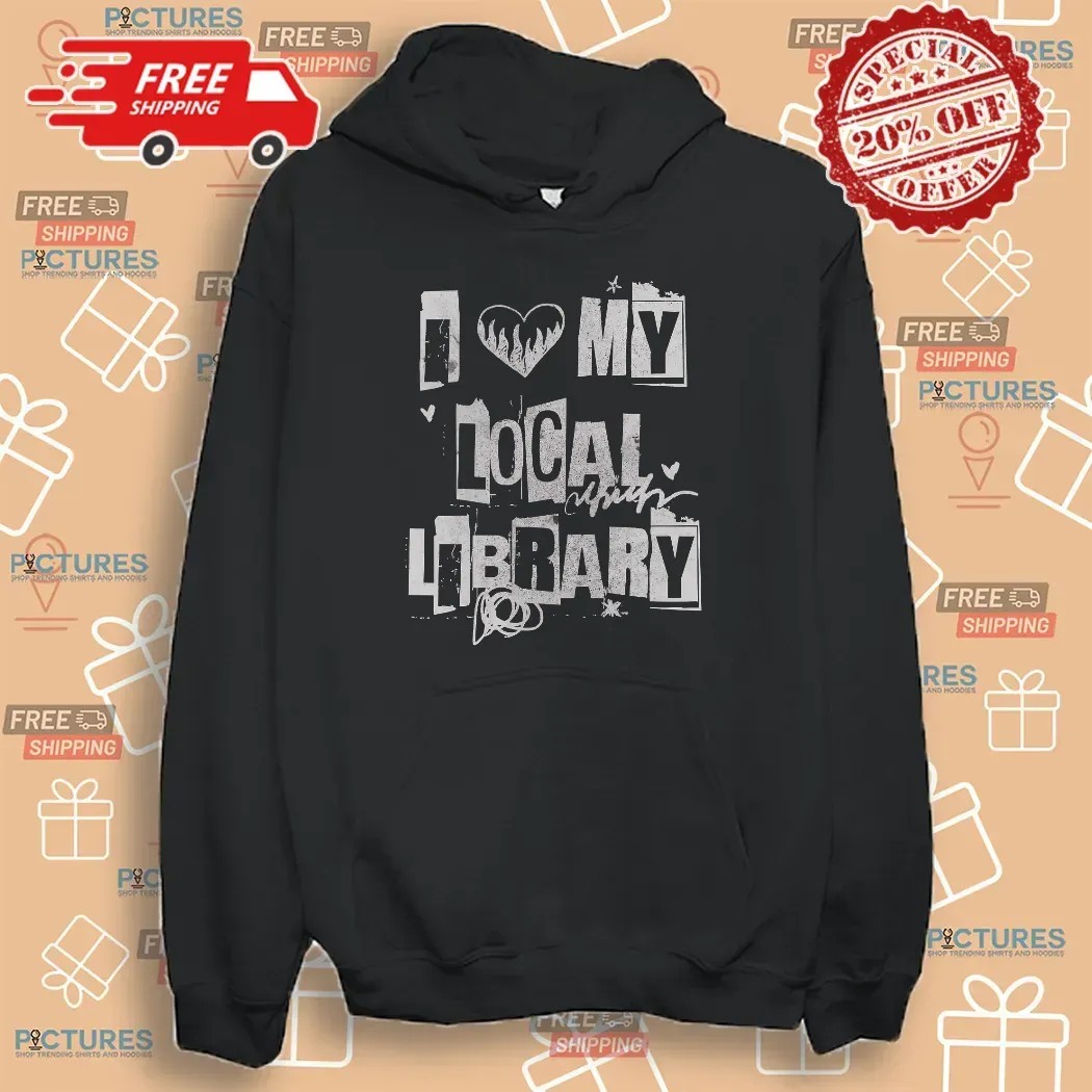 I Love My Local Library Girls Ransom Note-style lettering T Shirt