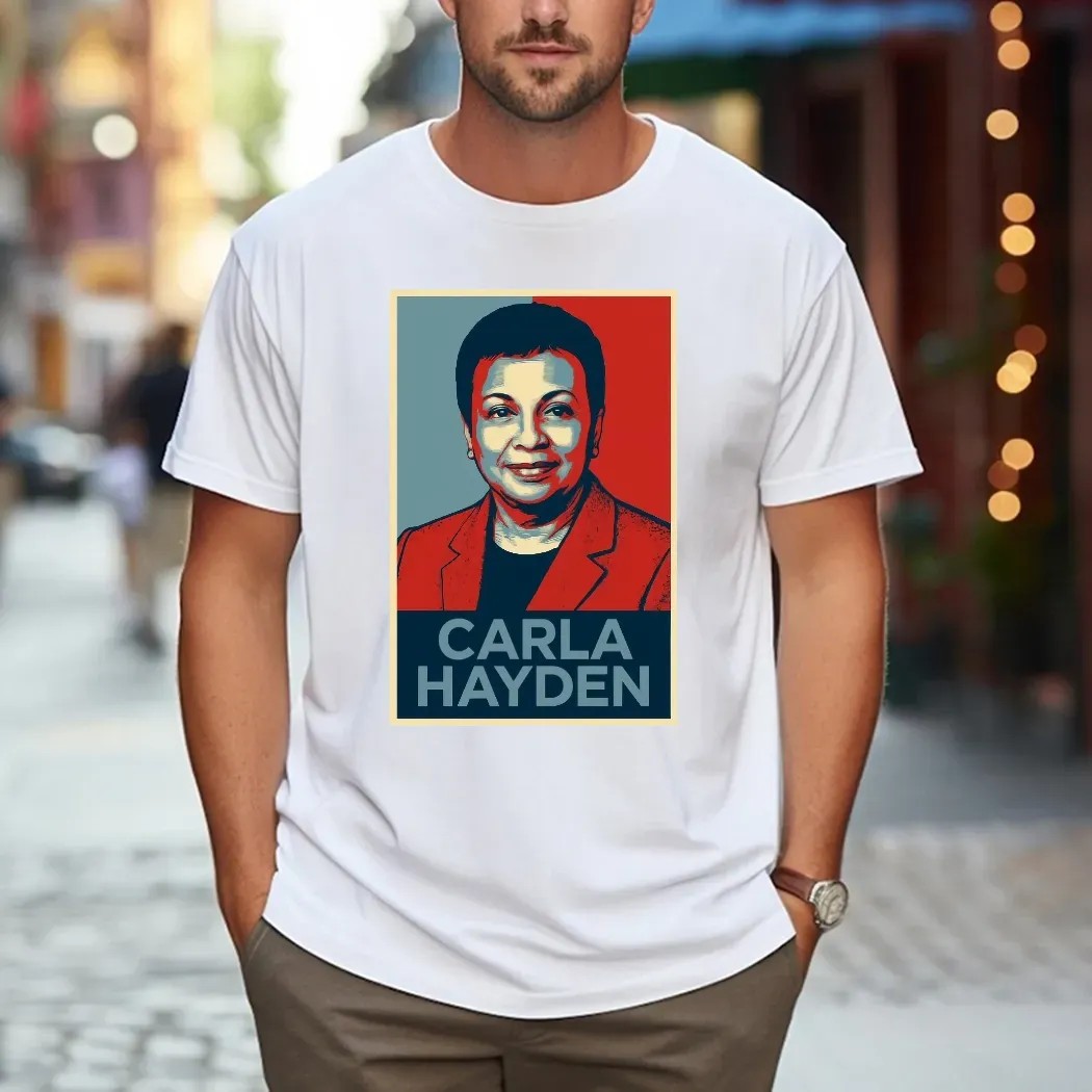 I Stand With Dr Carla Hayden Librarian Of Congress Hope Portrait T Shirt