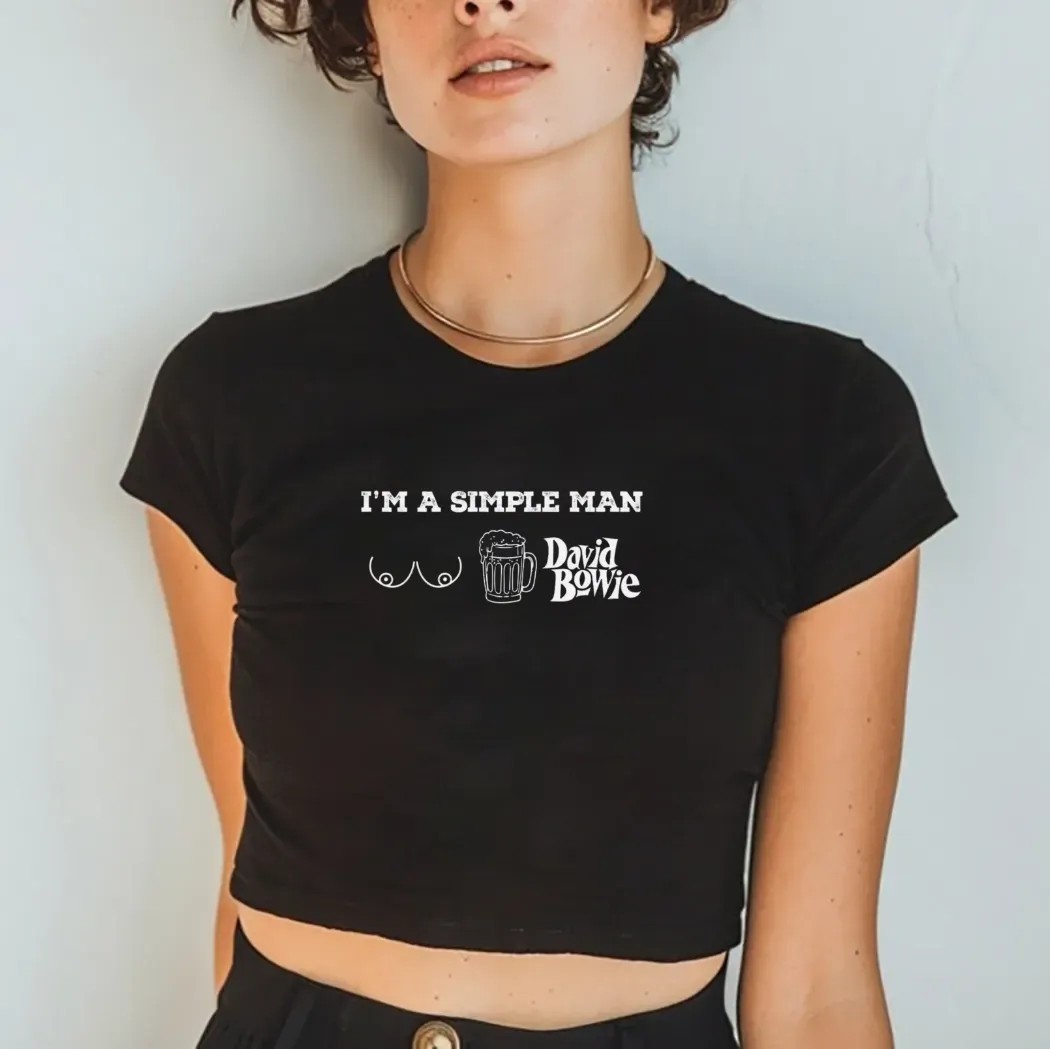 I'm A Simple Man David Bowie Boobs Beer Music Lover T Shirt