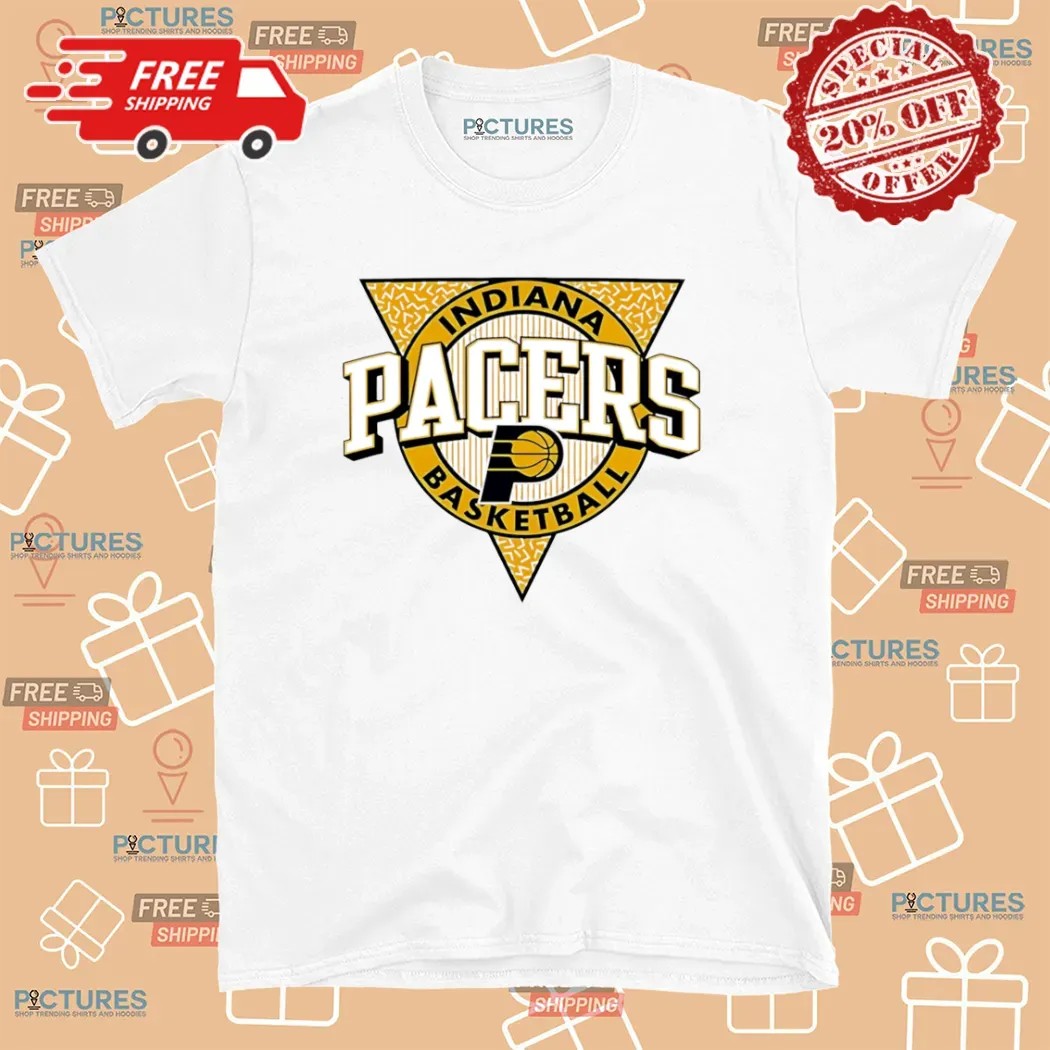Indiana Pacers Basketball Yellow Triangle Logo T Shirt