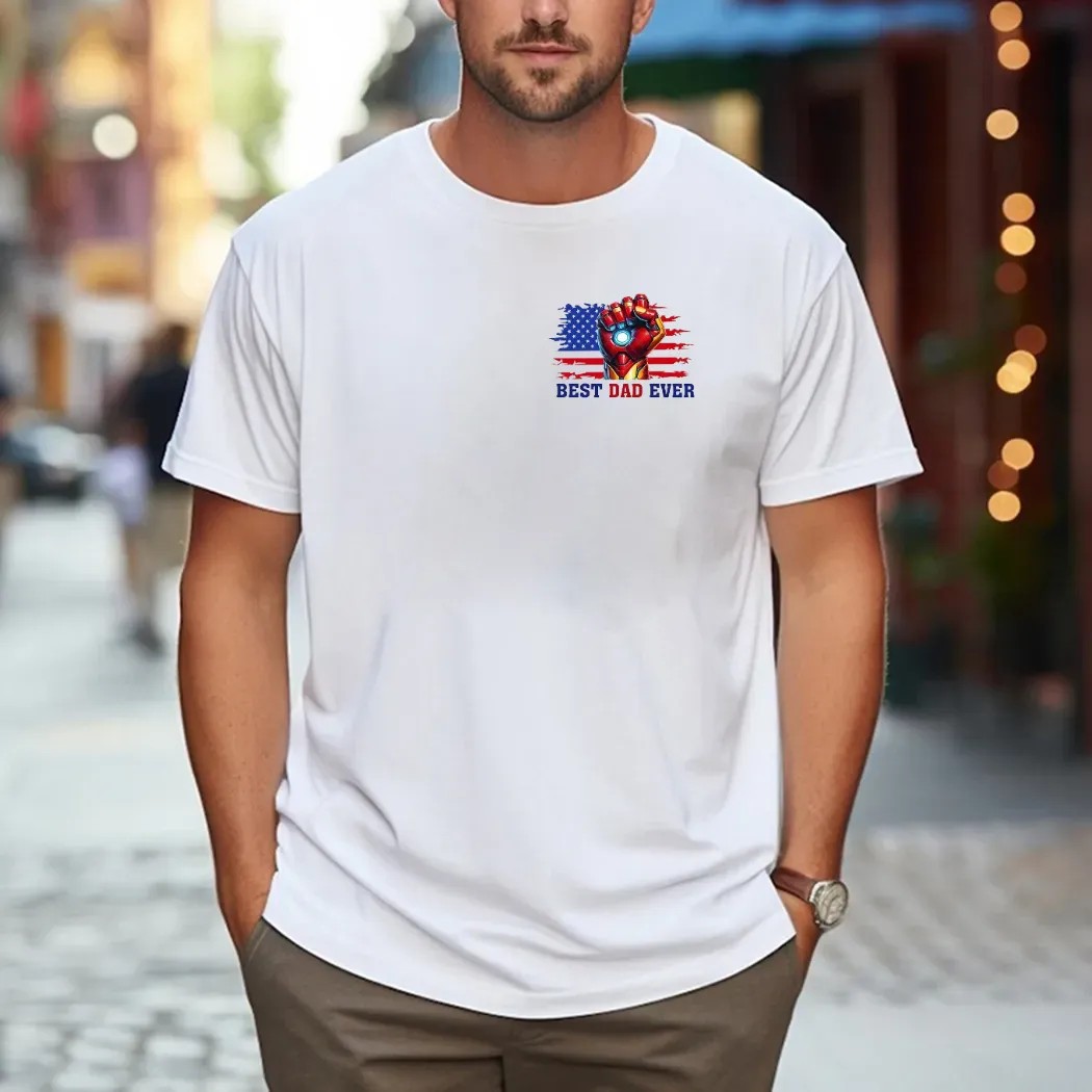 Ironman Avengers Best Dad Ever Personalized Name Matching Father's Day T Shirt