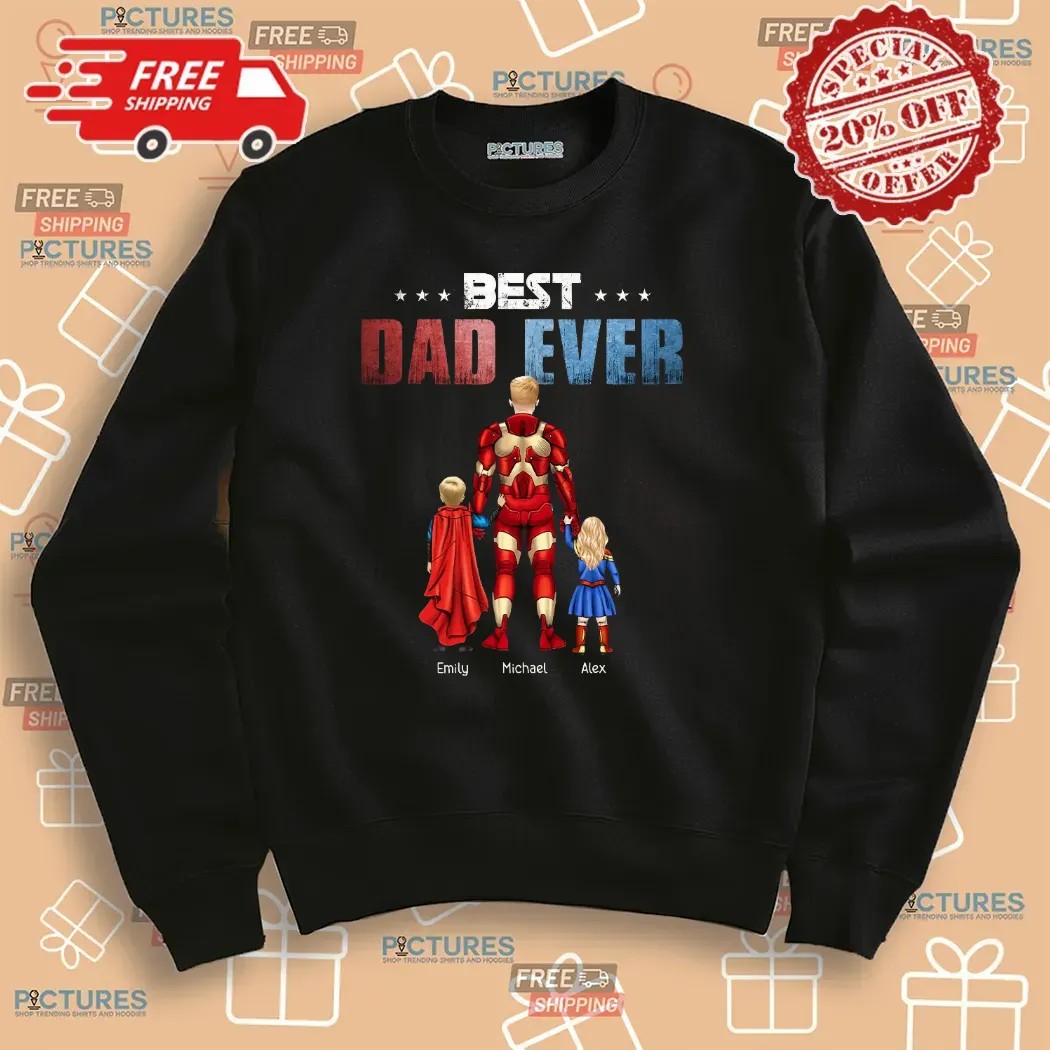 Ironman Marvel Best Dad Ever Custom Superhero Dad and Kids Father's Day T Shirt Ironman Marvel Best Dad Ever Custom Superhero Dad and Kids Father's Day T Shirt