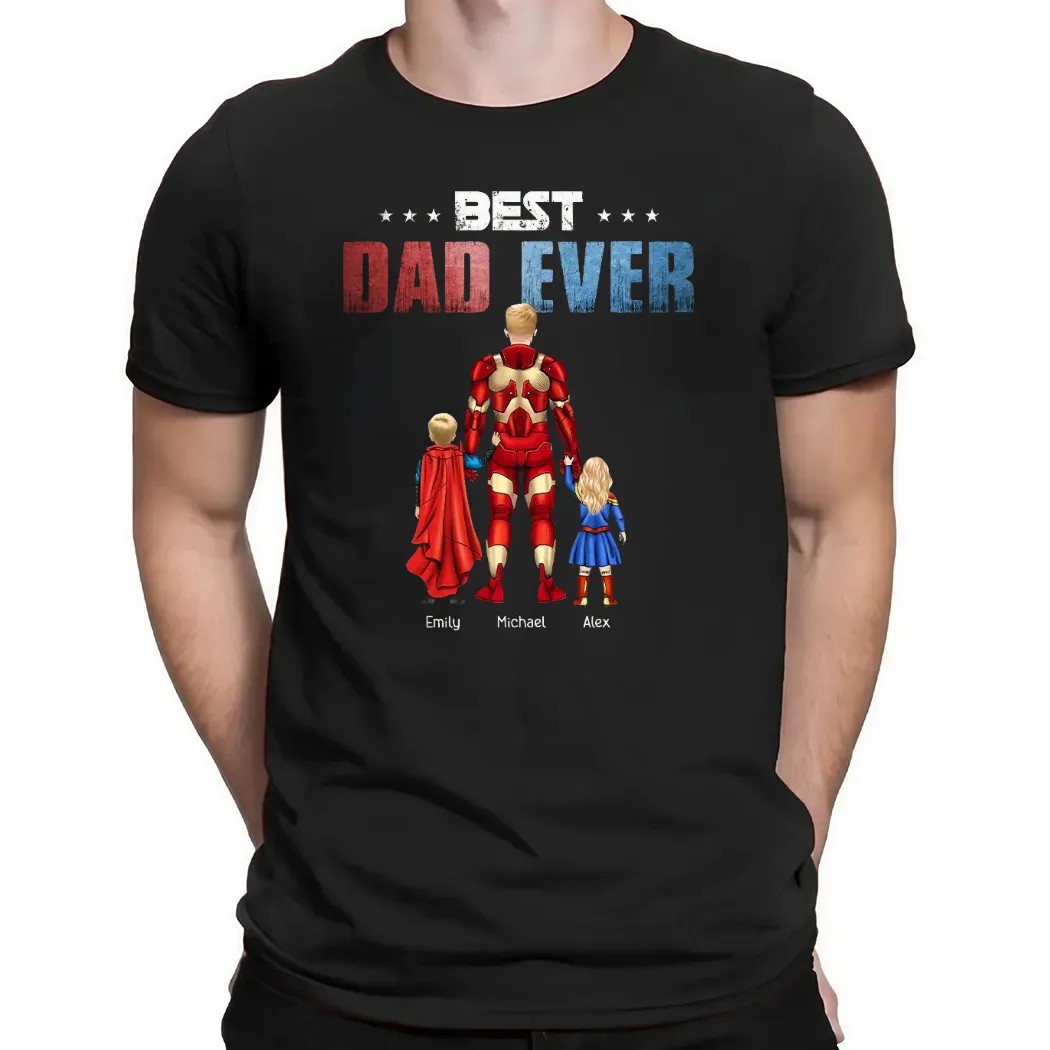 Ironman Marvel Best Dad Ever Custom Superhero Dad and Kids Father's Day T Shirt Ironman Marvel Best Dad Ever Custom Superhero Dad and Kids Father's Day T Shirt