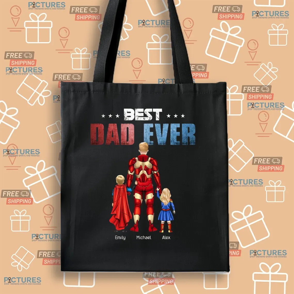 Ironman Marvel Best Dad Ever Custom Superhero Dad and Kids Father's Day T Shirt Ironman Marvel Best Dad Ever Custom Superhero Dad and Kids Father's Day T Shirt