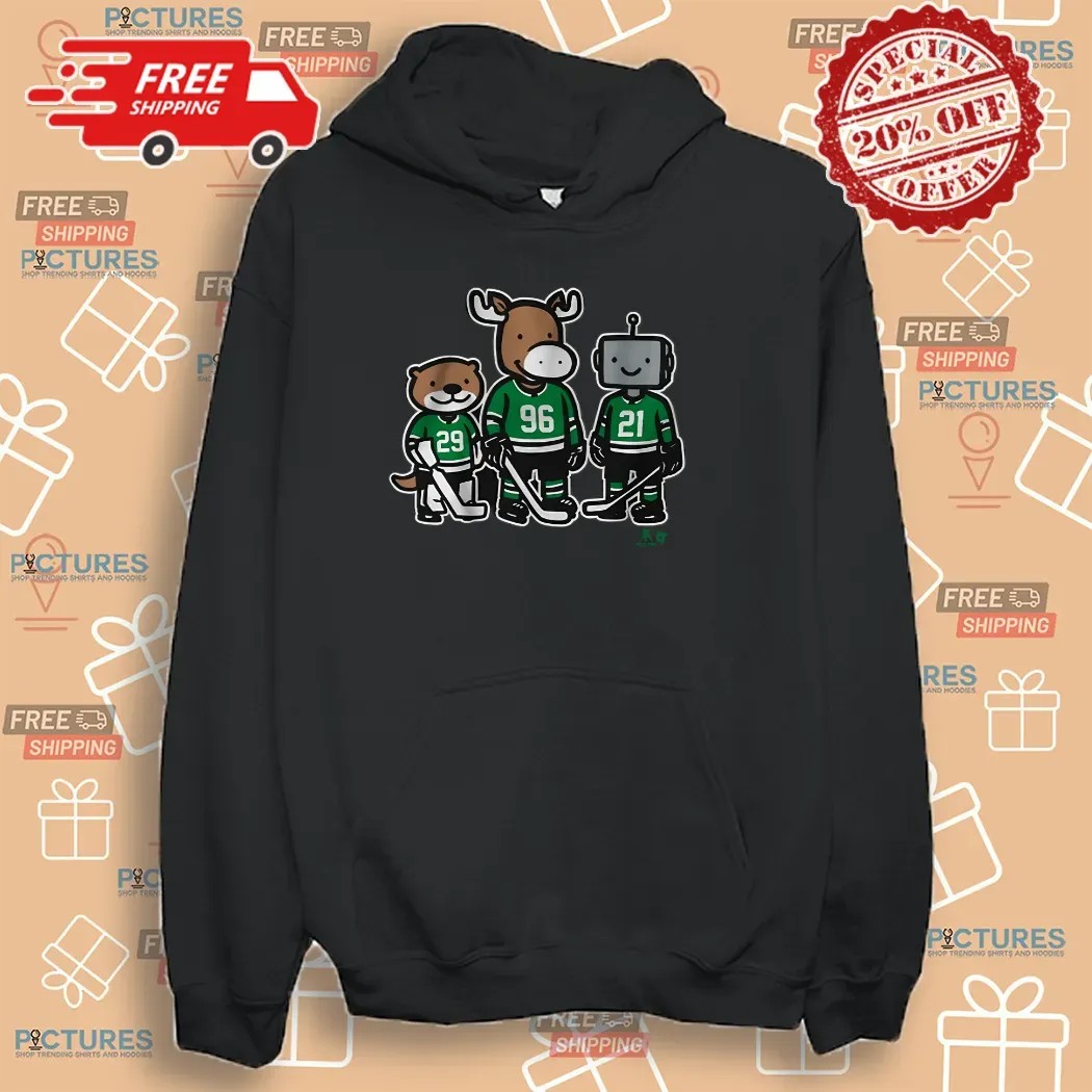 Jake Oettinger, Mikko Rantanen And Jason Robertson Otter, Moose And Robo Guys Graphic Shirt