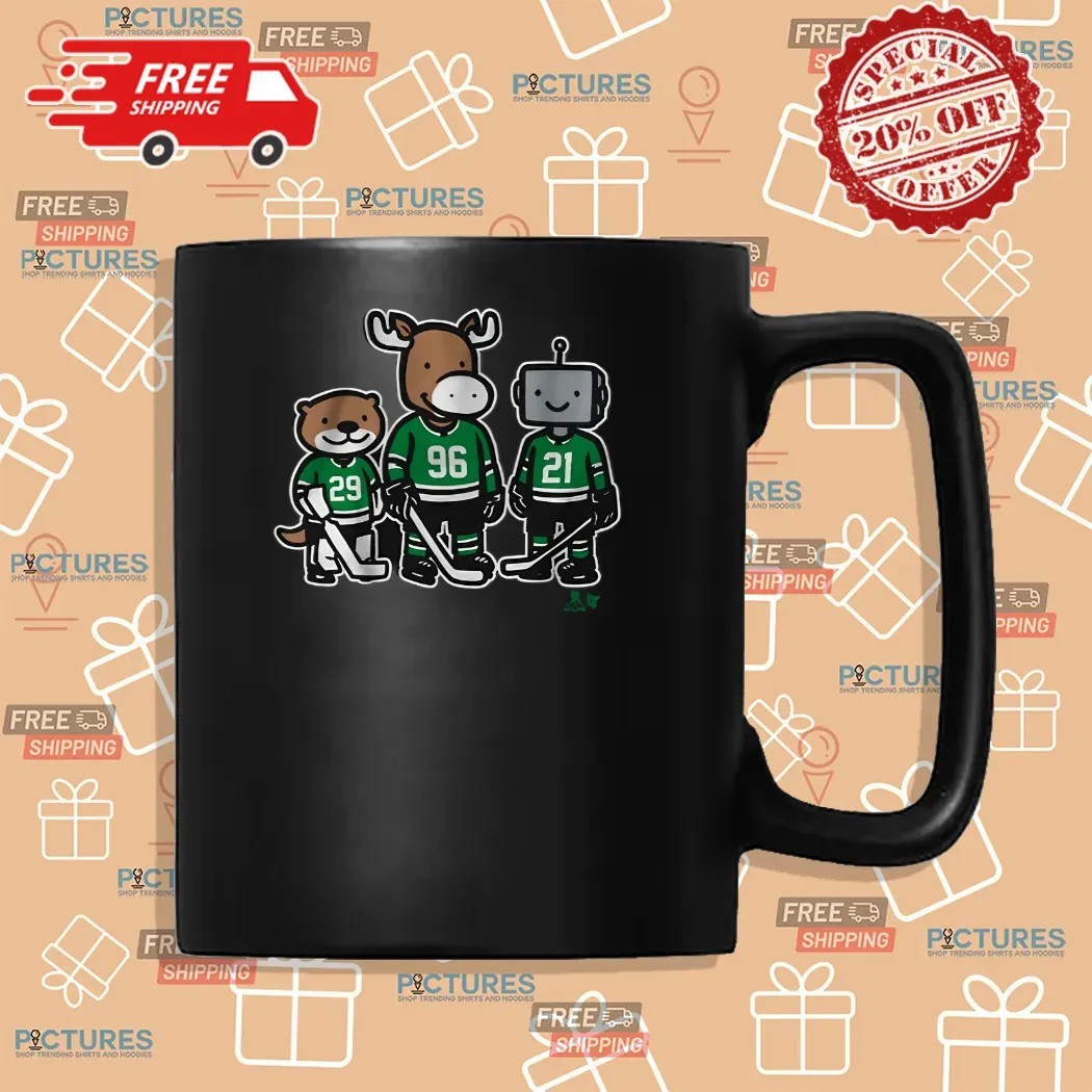 Jake Oettinger, Mikko Rantanen And Jason Robertson Otter, Moose And Robo Guys Graphic Shirt