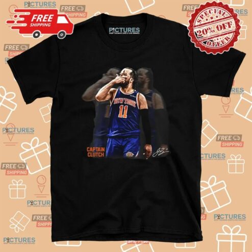 Jalen Brunson Captain Clutch Basketball Signature Athlete Tribute Design T Shirt