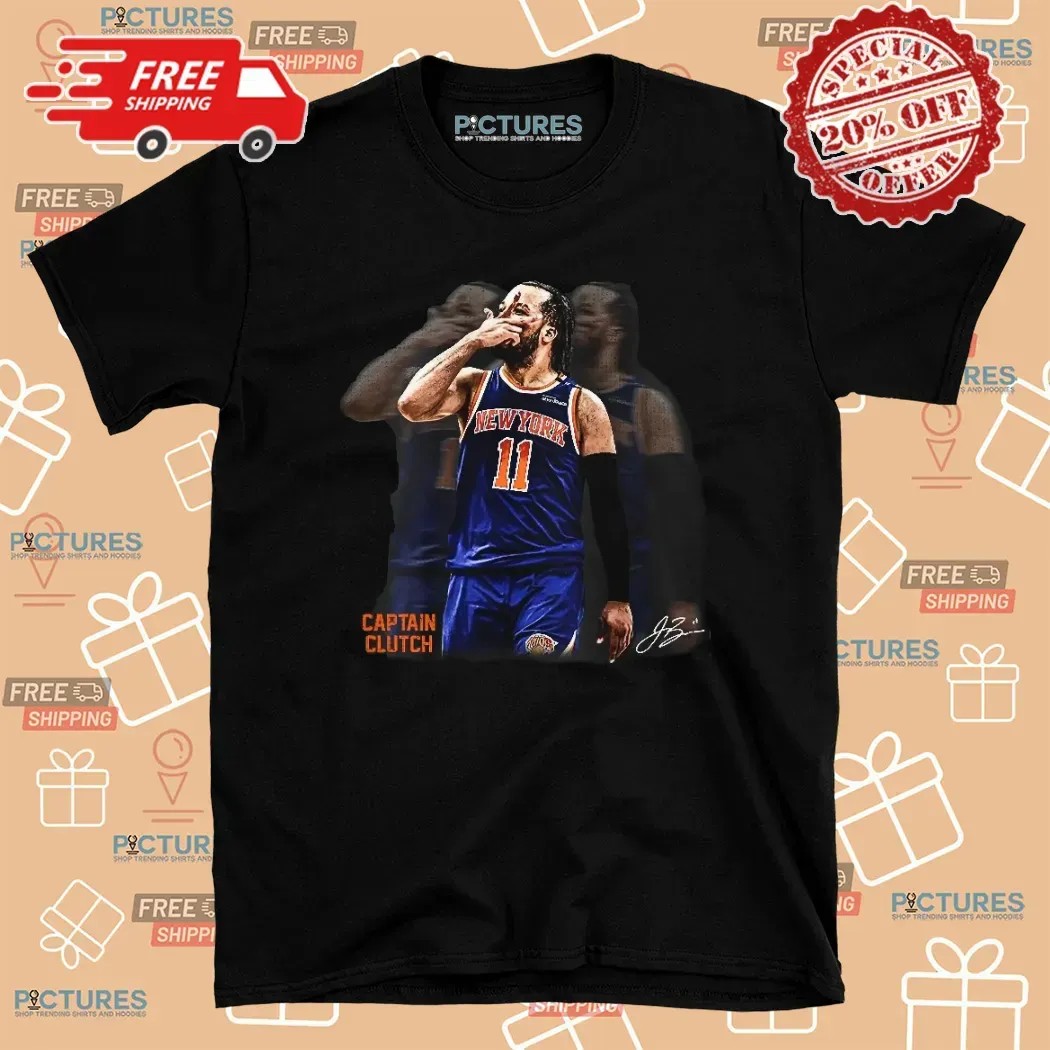 Jalen Brunson Captain Clutch Basketball Signature Athlete Tribute Design T Shirt