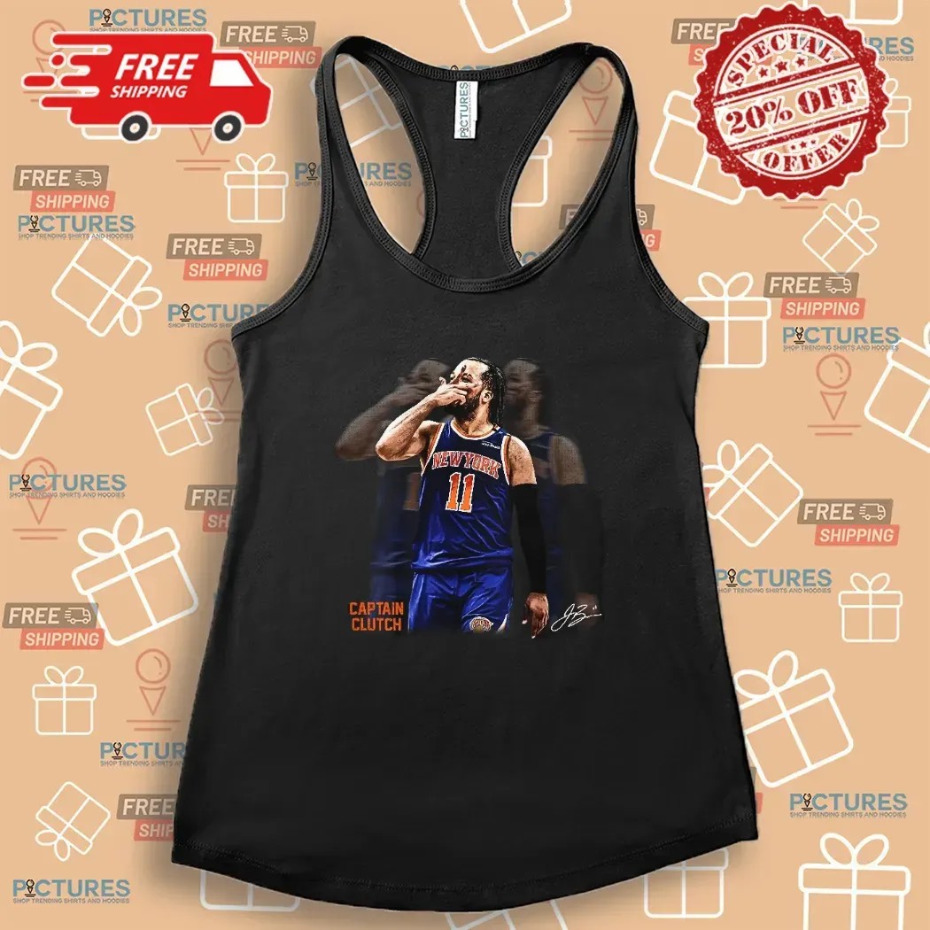 Jalen Brunson Captain Clutch Basketball Signature Athlete Tribute Design T Shirt
