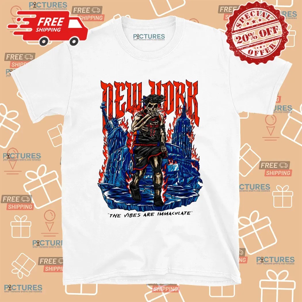 Jalen Brunson New York Basketball Skeleton The Vibes Are Immaculate T Shirt