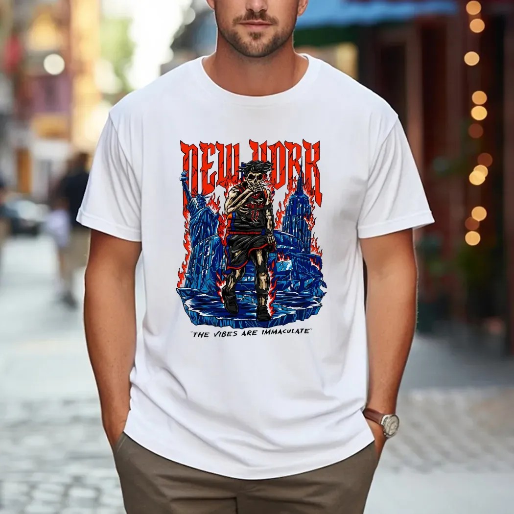 Jalen Brunson New York Basketball Skeleton The Vibes Are Immaculate T Shirt