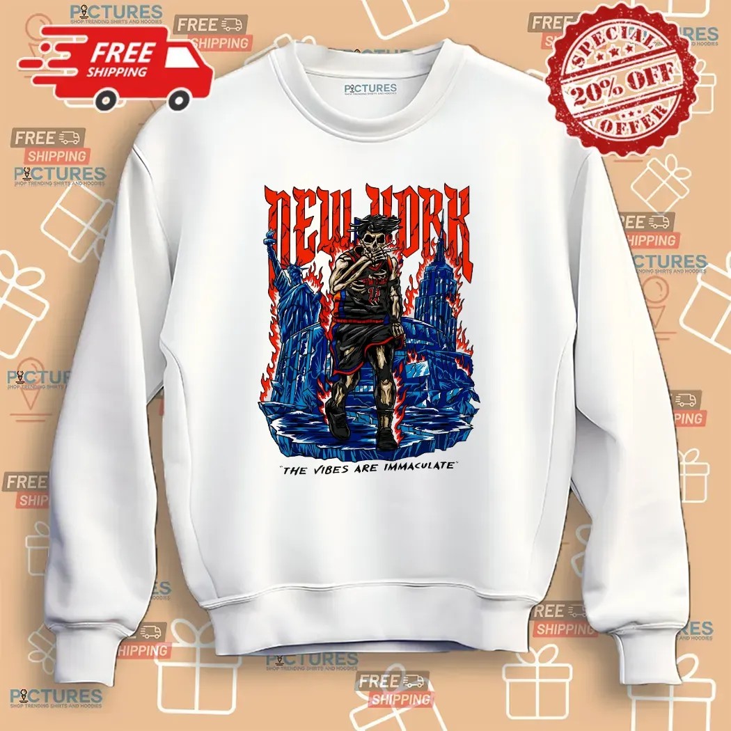 Jalen Brunson New York Basketball Skeleton The Vibes Are Immaculate T Shirt