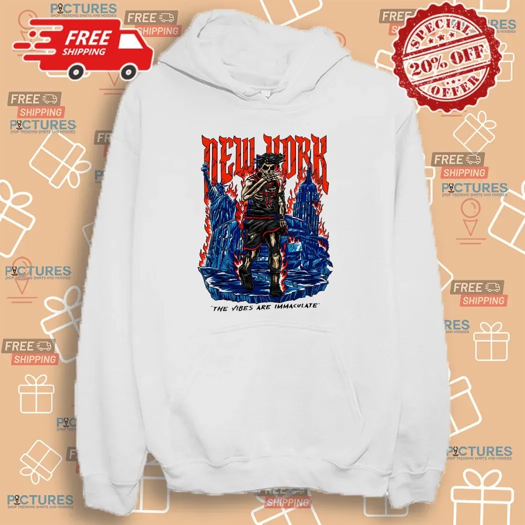 Jalen Brunson New York Basketball Skeleton The Vibes Are Immaculate T Shirt