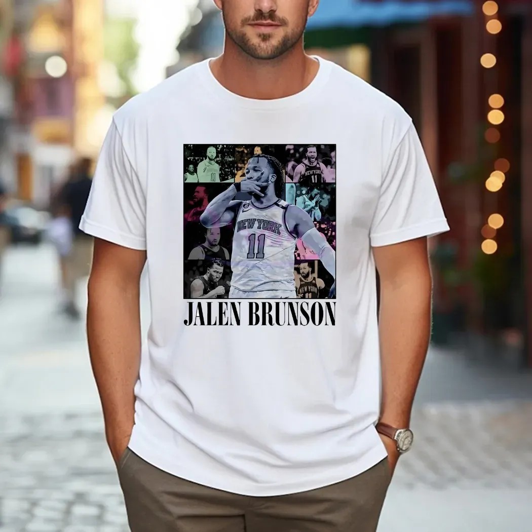 Jalen Brunson New York Basketball The Eras Vintage Bootleg 90s T Shirt