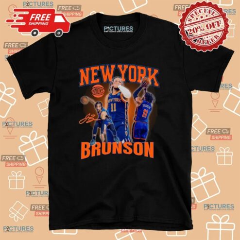 Jalen Brunson New York Knicks NBA Graphic Signature Vintage Bootleg T Shirt