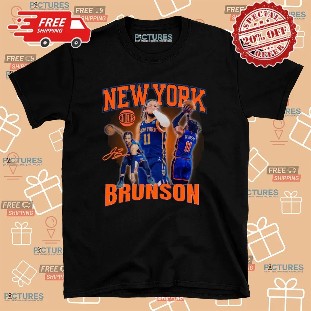 Jalen Brunson New York Knicks NBA Graphic Signature Vintage Bootleg T Shirt