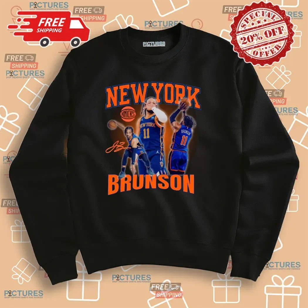 Jalen Brunson New York Knicks NBA Graphic Signature Vintage Bootleg T Shirt