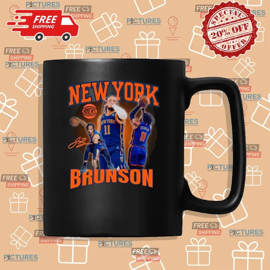Jalen Brunson New York Knicks NBA Graphic Signature Vintage Bootleg T Shirt