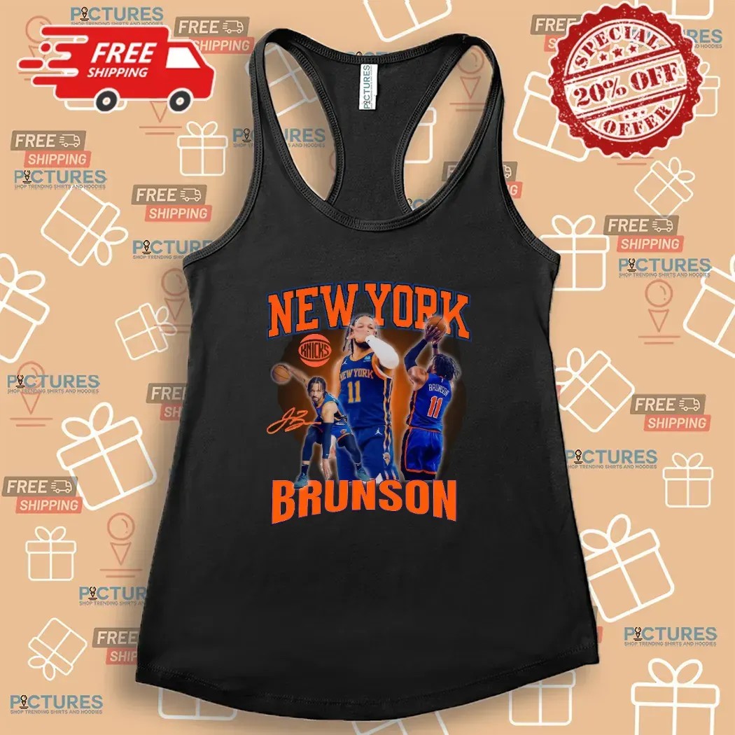 Jalen Brunson New York Knicks NBA Graphic Signature Vintage Bootleg T Shirt