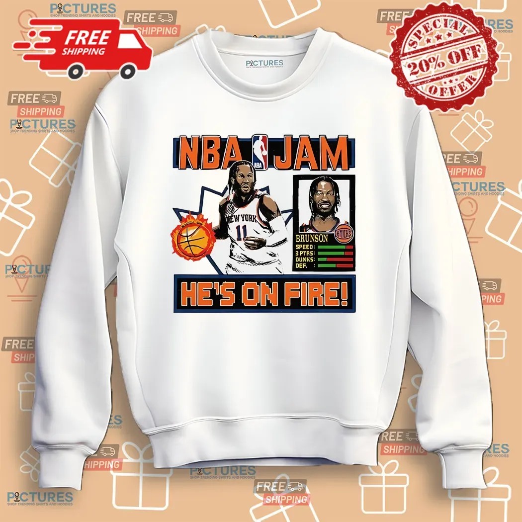 Jalen Brunson New York Knicks NBA Jam He’s On Fire Shirt