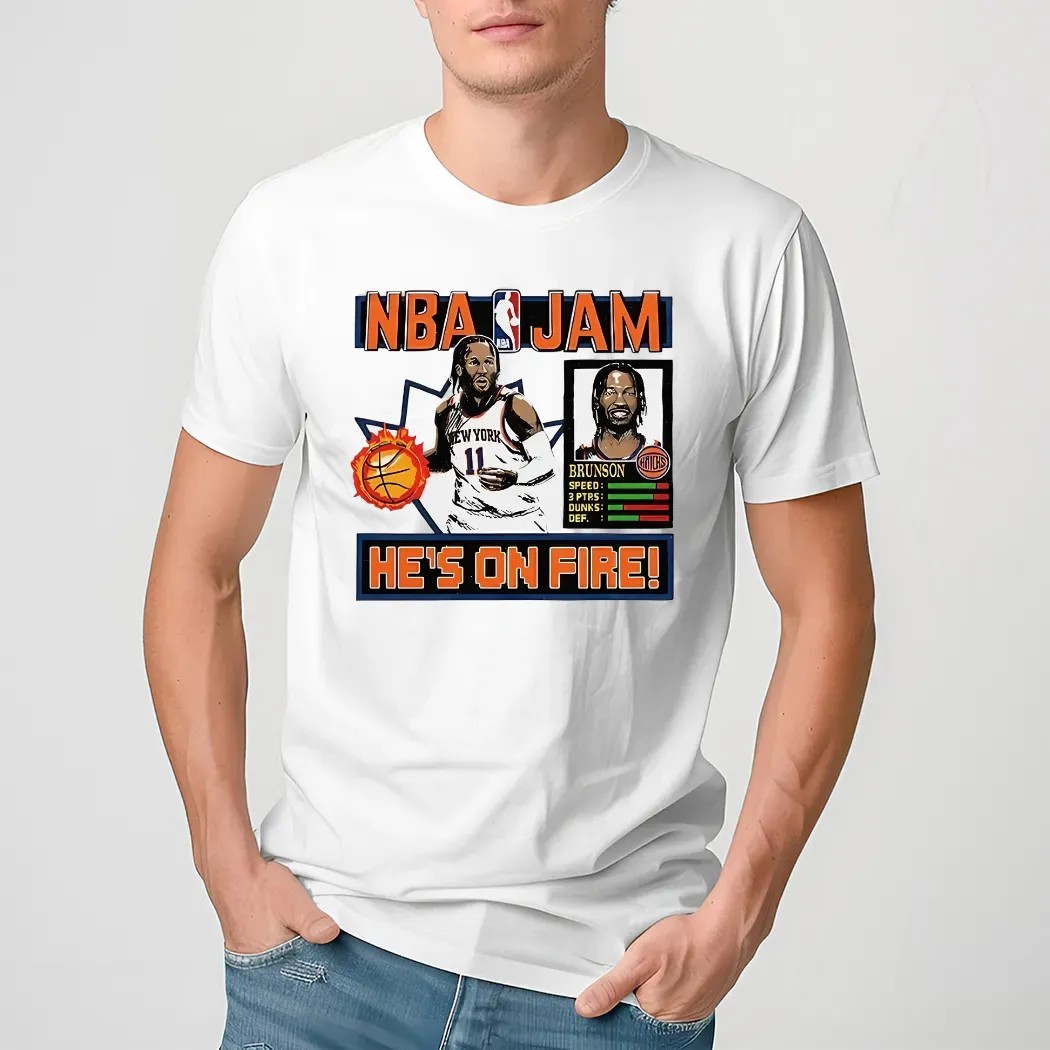 Jalen Brunson New York Knicks NBA Jam He’s On Fire Shirt