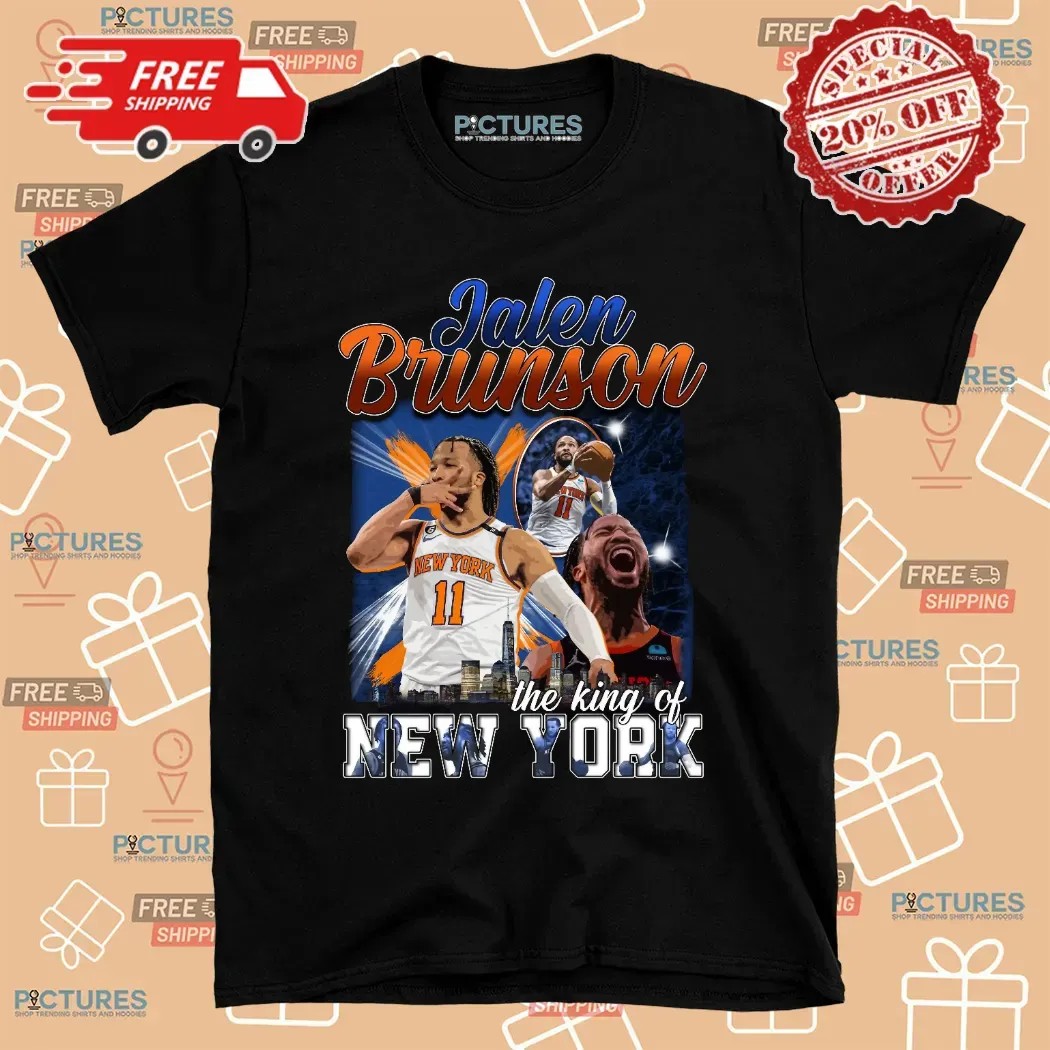 Jalen Brunson The King Of New York Knicks 2025 Basketball Champs Vintage Bootleg T Shirt