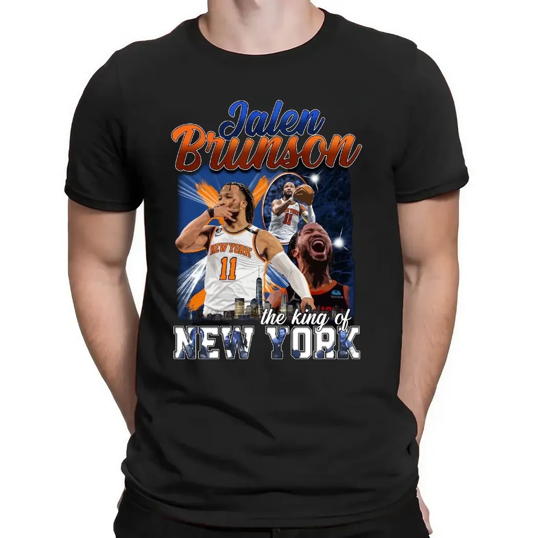 Jalen Brunson The King Of New York Knicks 2025 Basketball Champs Vintage Bootleg T Shirt