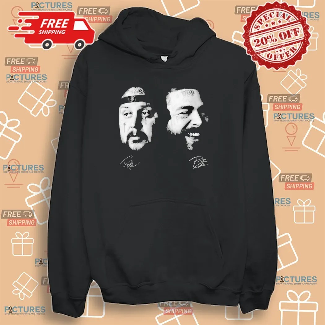 Jelly Roll & Post Malone The Big Ass Stadium Tour 2025 Heads Signatures T Shirt