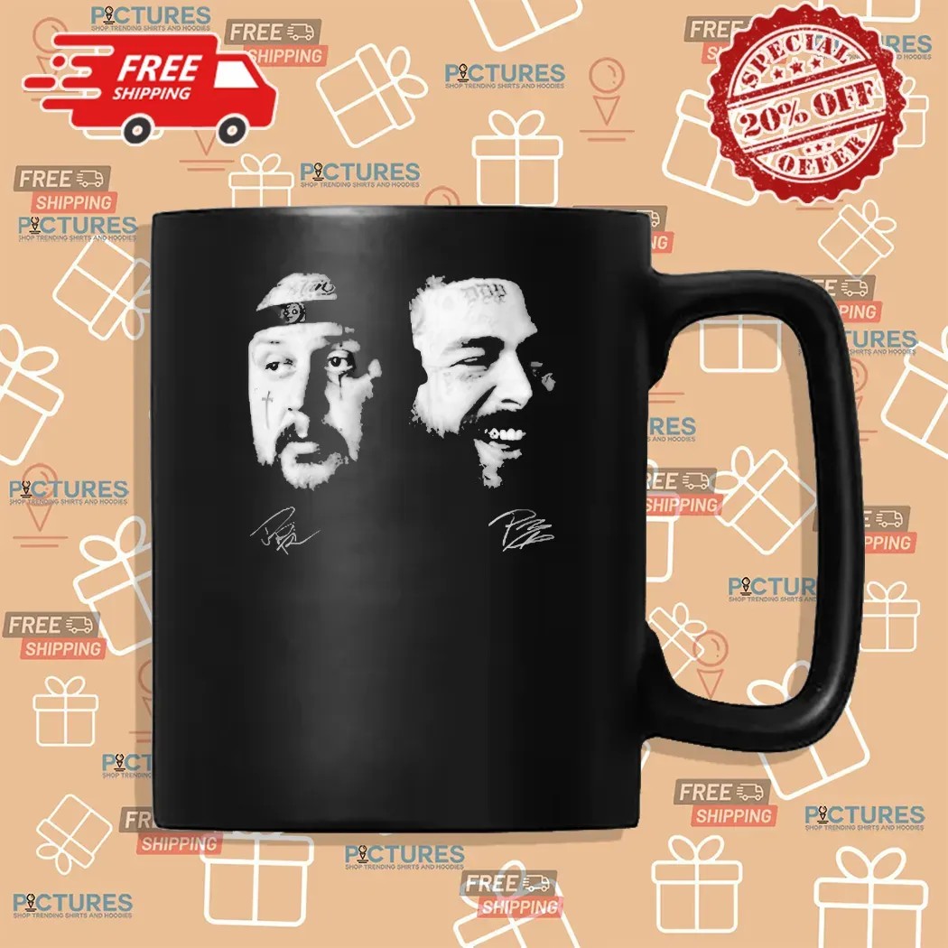 Jelly Roll & Post Malone The Big Ass Stadium Tour 2025 Heads Signatures T Shirt