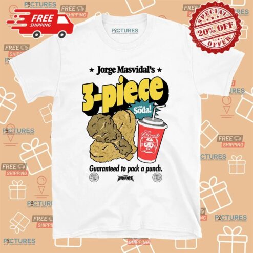Jorge Masvidal's 3 Piece With Soda Guaranteed To Pack A Punch T Shirt