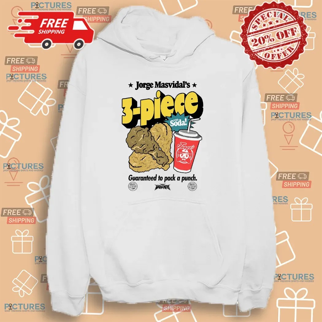 Jorge Masvidal's 3 Piece With Soda Guaranteed To Pack A Punch T Shirt