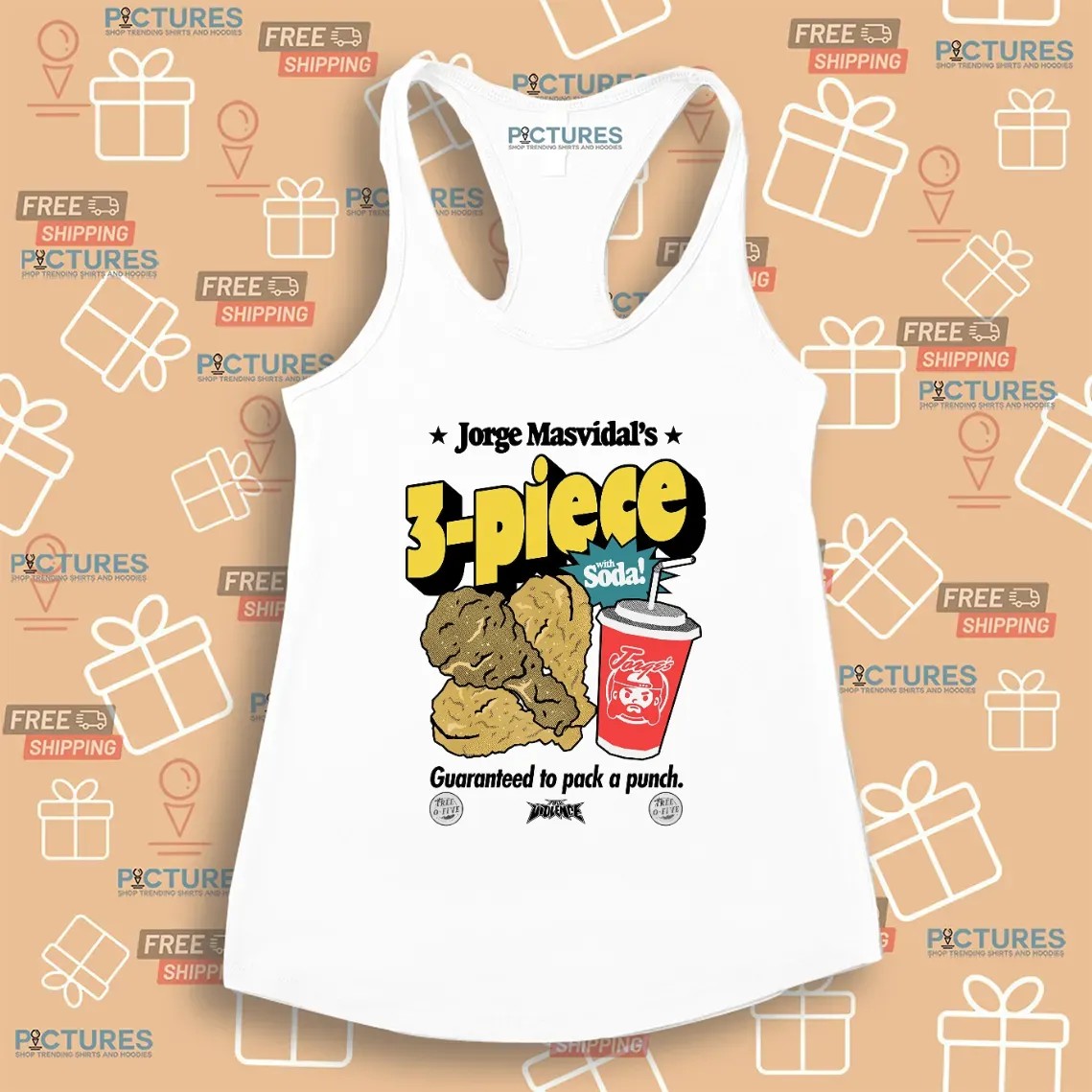 Jorge Masvidal's 3 Piece With Soda Guaranteed To Pack A Punch T Shirt