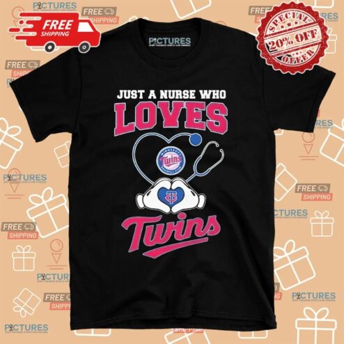 Just A Nurse Who Loves Twins Heart Hands Shirt