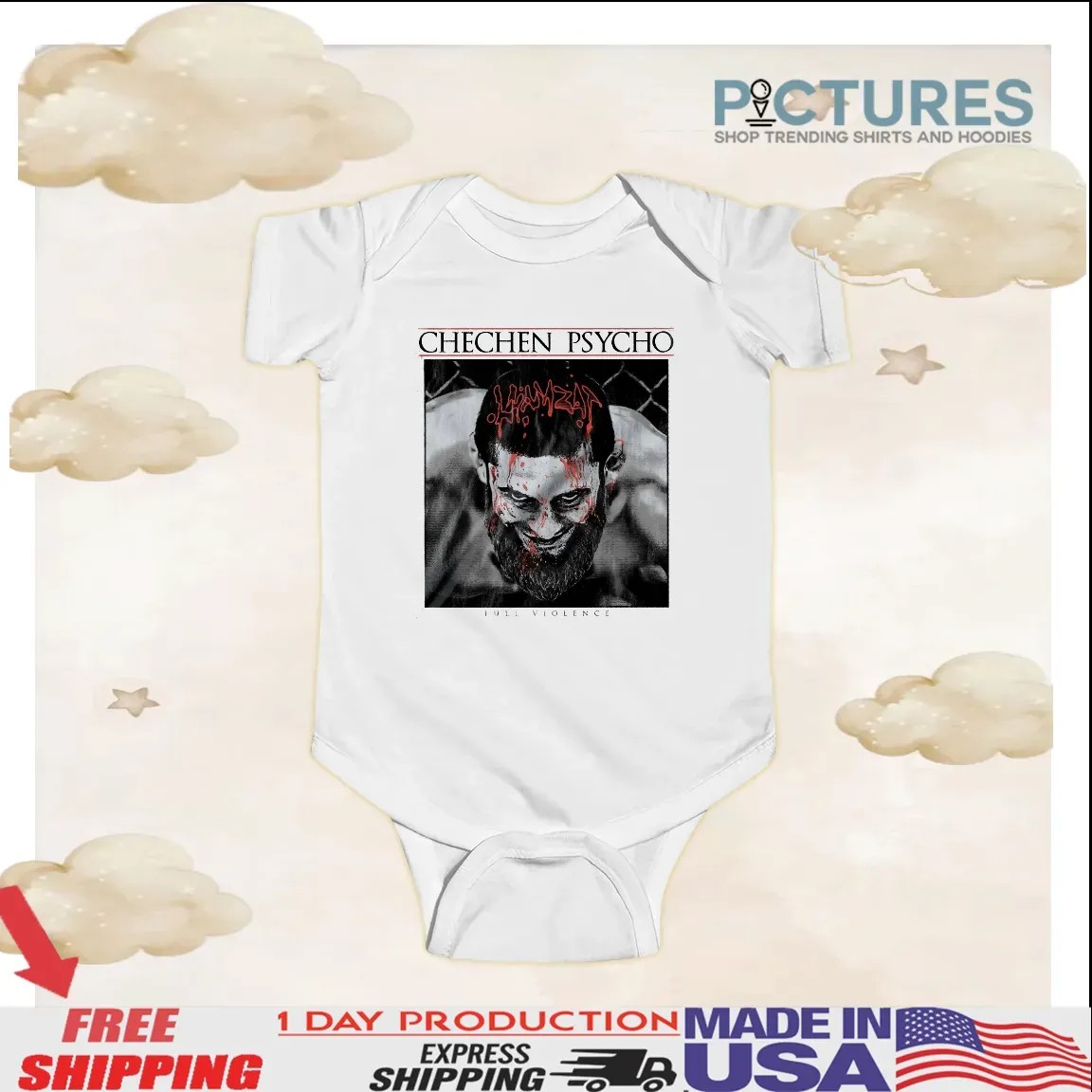 Khamzat Chimaev Mma Fighter Scary Look Deathcore Aesthetic T Shirt
