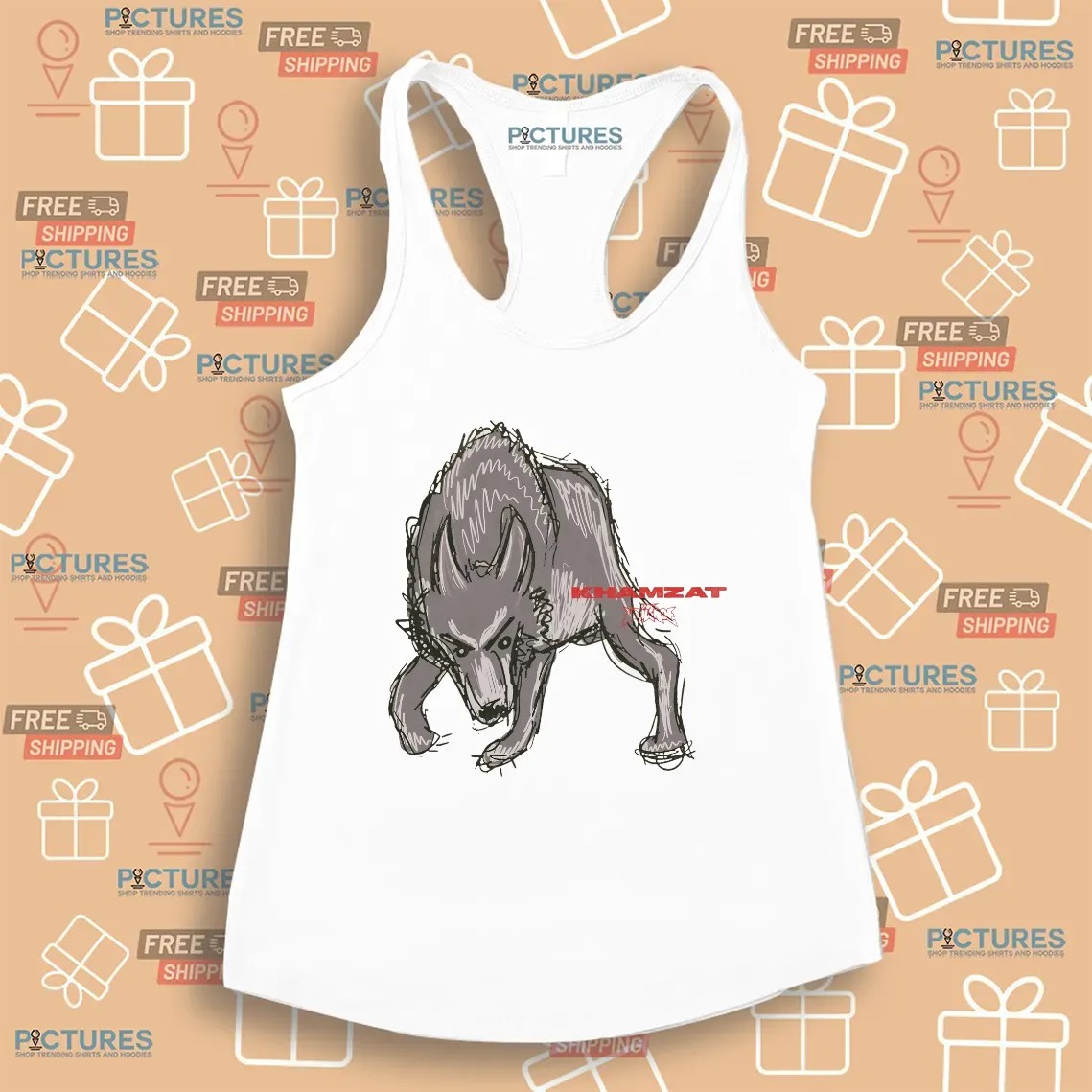Khamzat Chimaev Wolf Scary Look I'm Coming For Everybody T Shirt