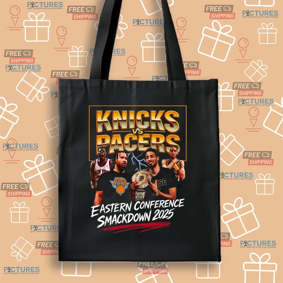 Knicks Vs Pacers Eastern Conference Smackdown 2025 Vintage Bootleg T Shirt Knicks Vs Pacers Eastern Conference Smackdown 2025 Vintage Bootleg T Shirt