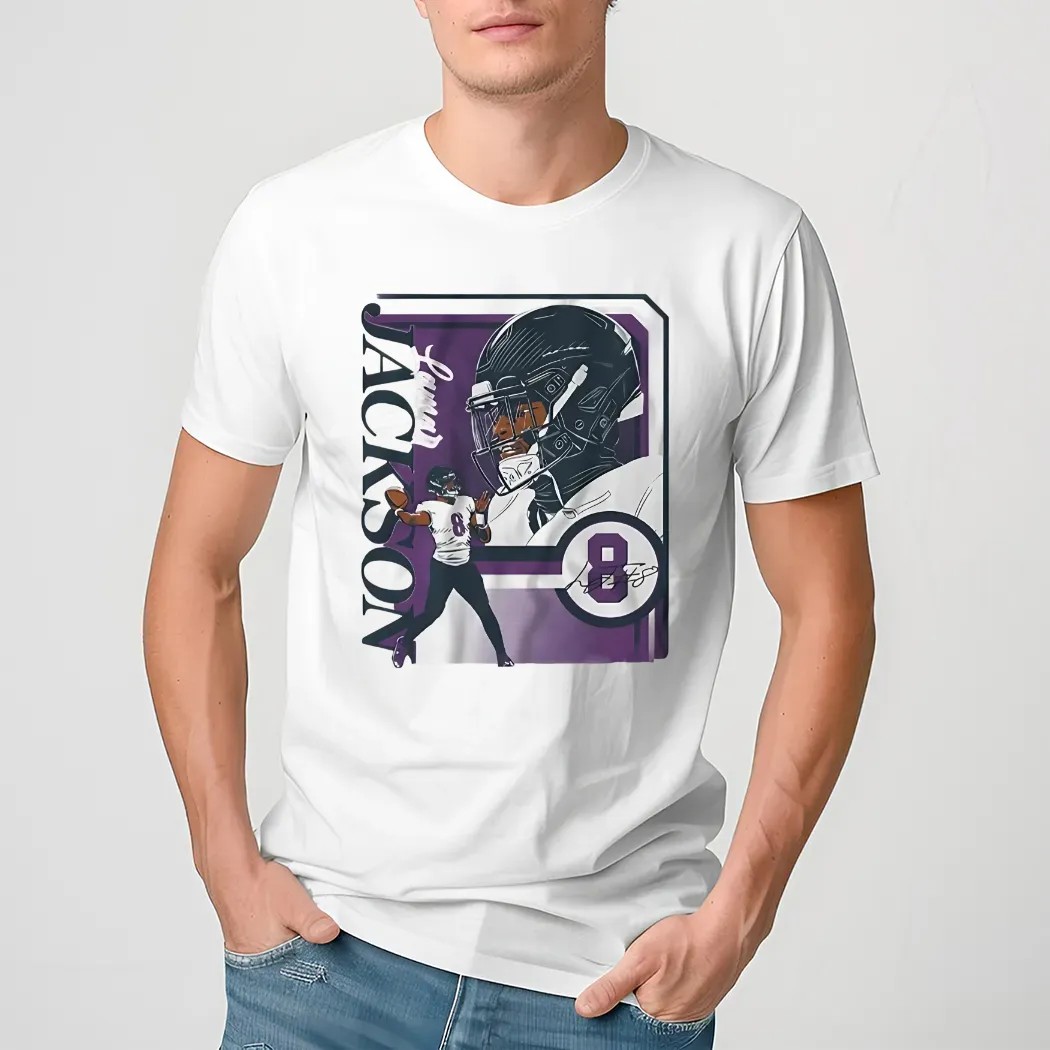 Lamar Jackson 8 Baltimore Ravens Football Collage Frame Signature Shirt