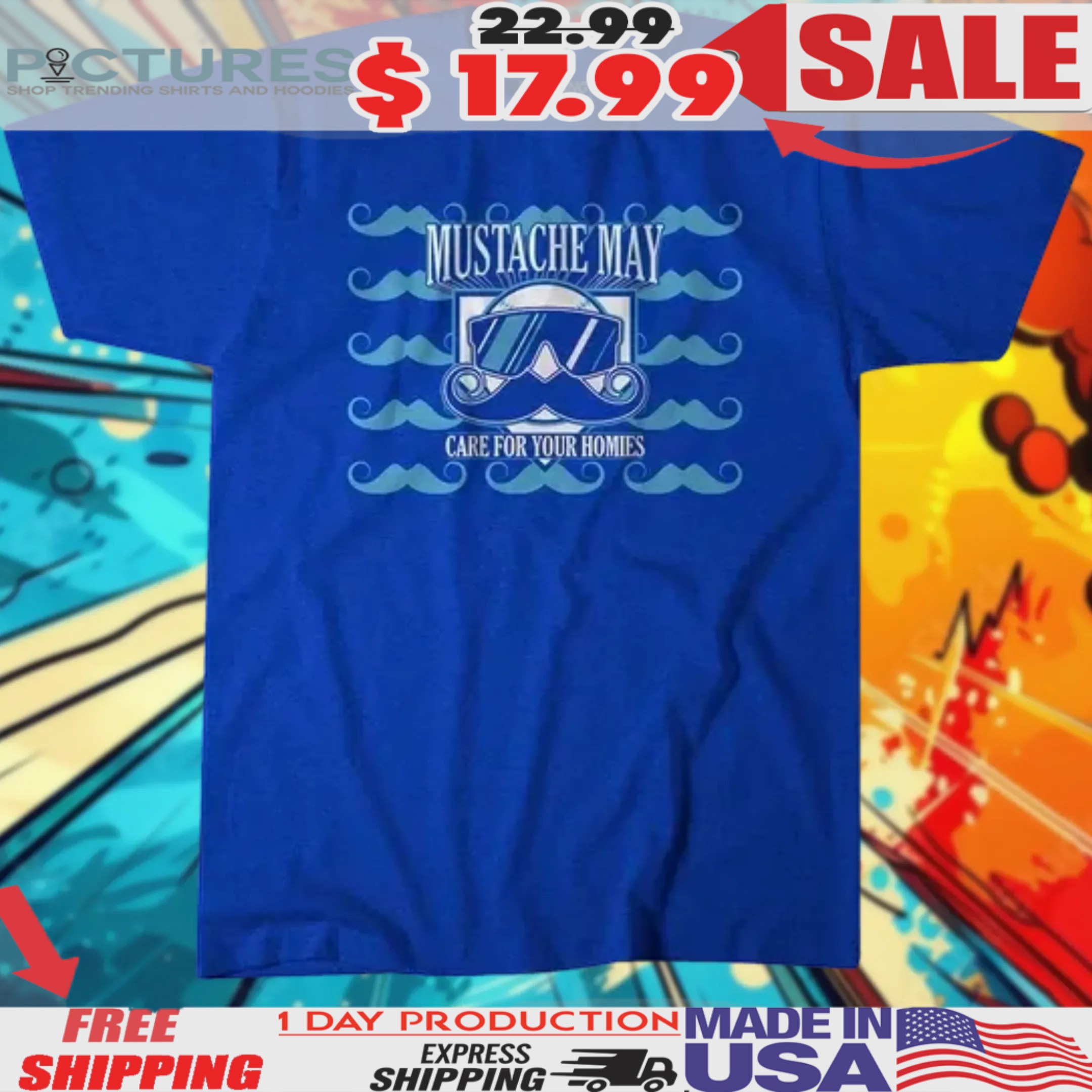 Mustache May 2025 Care For Your Homies Kansas City Shirt
