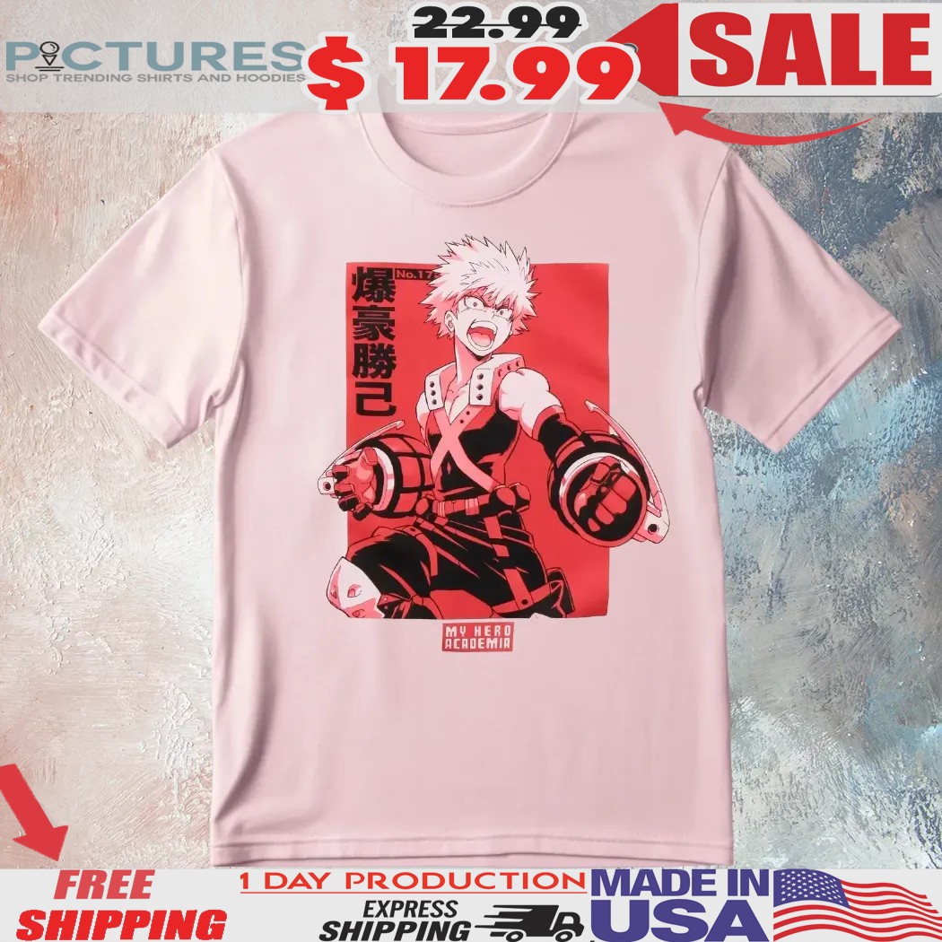 My Hero Academia Bakugo Fight Pink T Shirt
