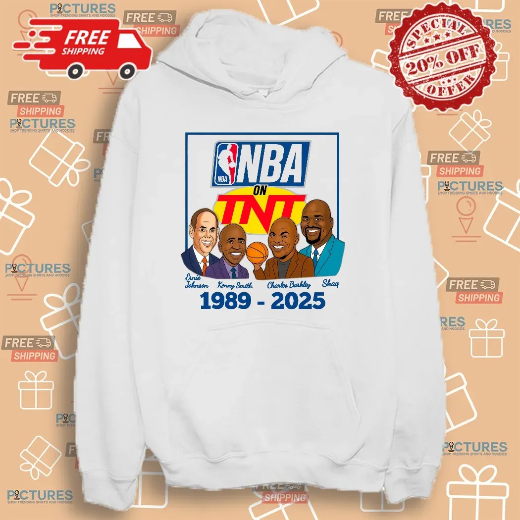 NBA on TNT broadcast team of Ernie Johnson, Kenny Smith, Charles Barkley, and Shaquille O'Neal 1989 2025 T Shirt