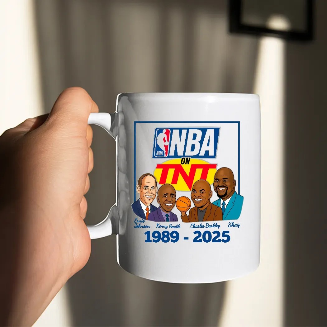 NBA on TNT broadcast team of Ernie Johnson, Kenny Smith, Charles Barkley, and Shaquille O'Neal 1989 2025 T Shirt