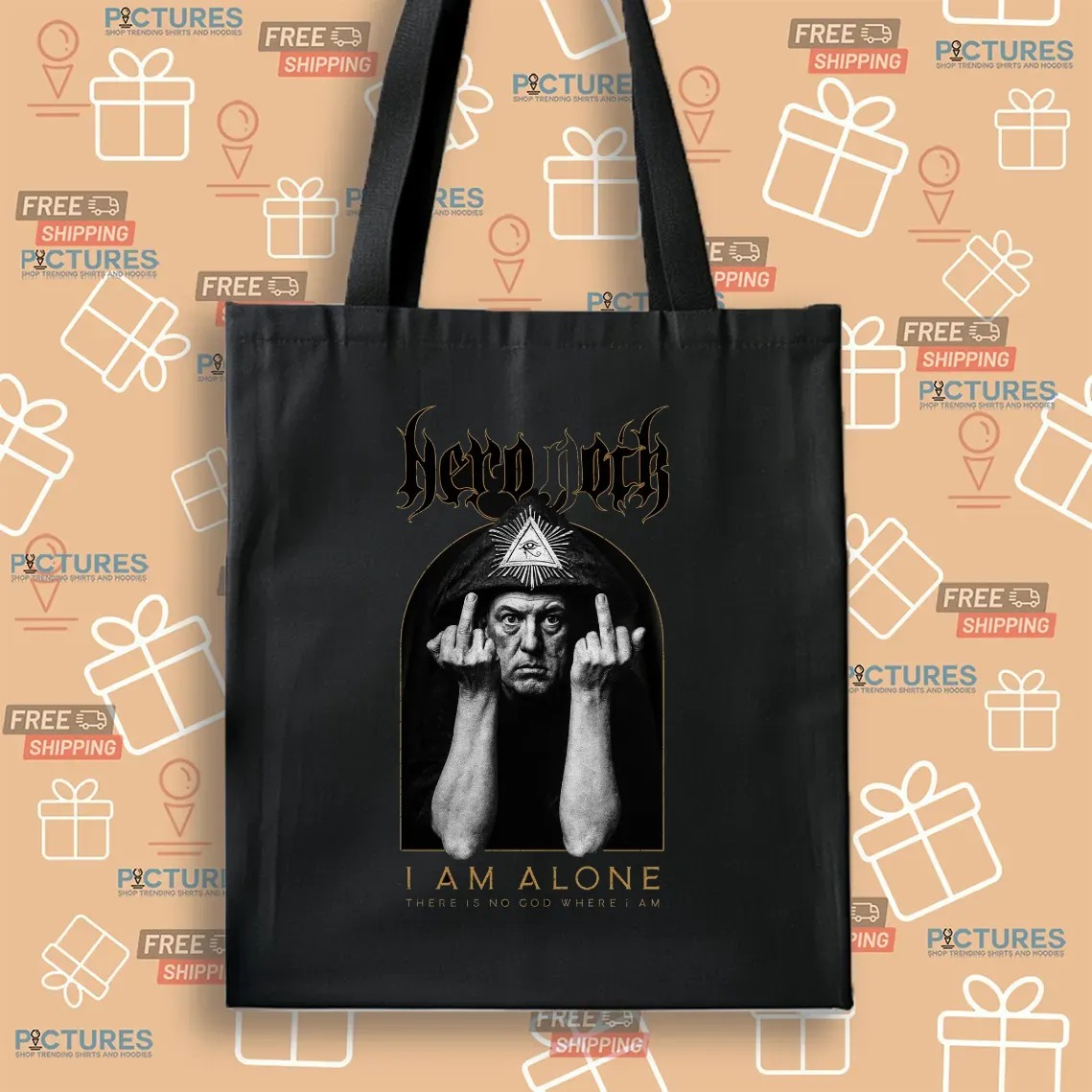 NeroNoir I Am Alone There Is No God Where I Am Middle Finger T Shirt