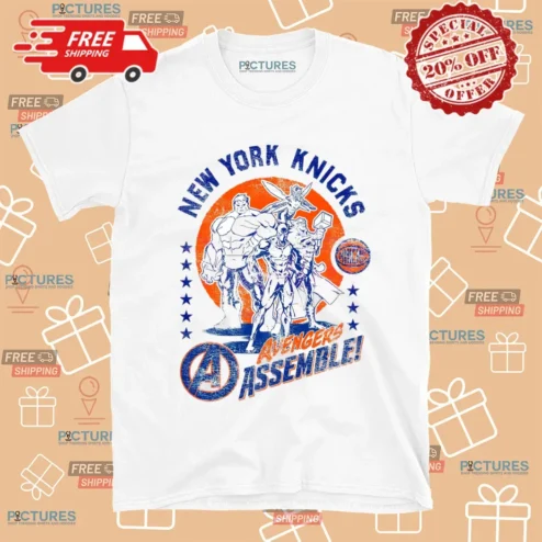 New York Knicks NBA X Marvel Avengers Squad Assemble T Shirt