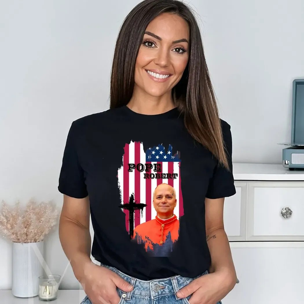 New Pope Robert Francis Prevost Pope Leo XIV Vatican Church Usa Flag Catholic Shirt