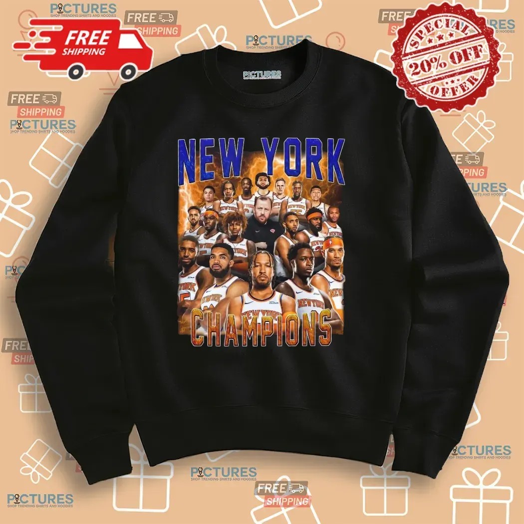 New York Knicks Champs 2025 Full Team Players Vintage Bootleg T Shirt