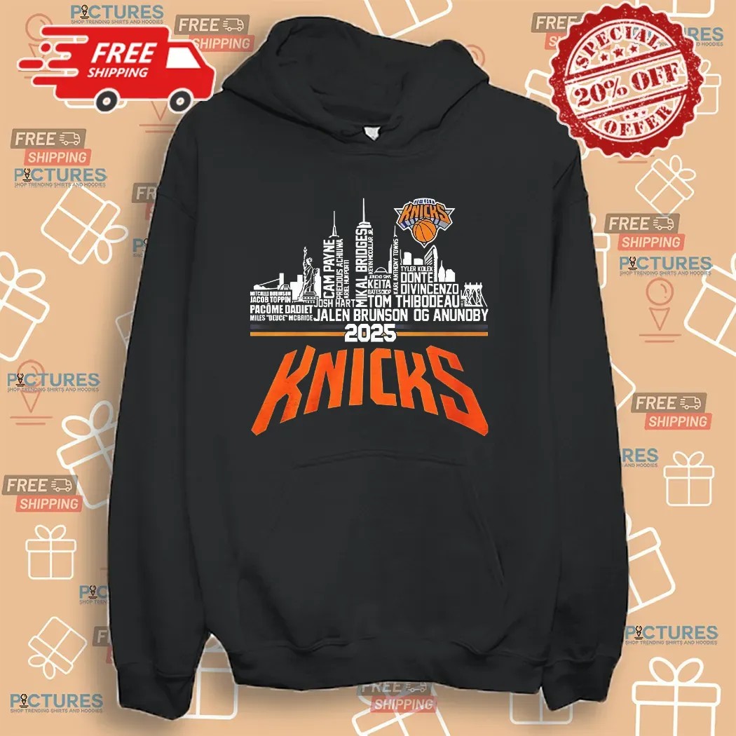 New York Knicks Skyline City Jalen Brunson Og Anunoby Coach Tom Thibodeau 2025 Shirt