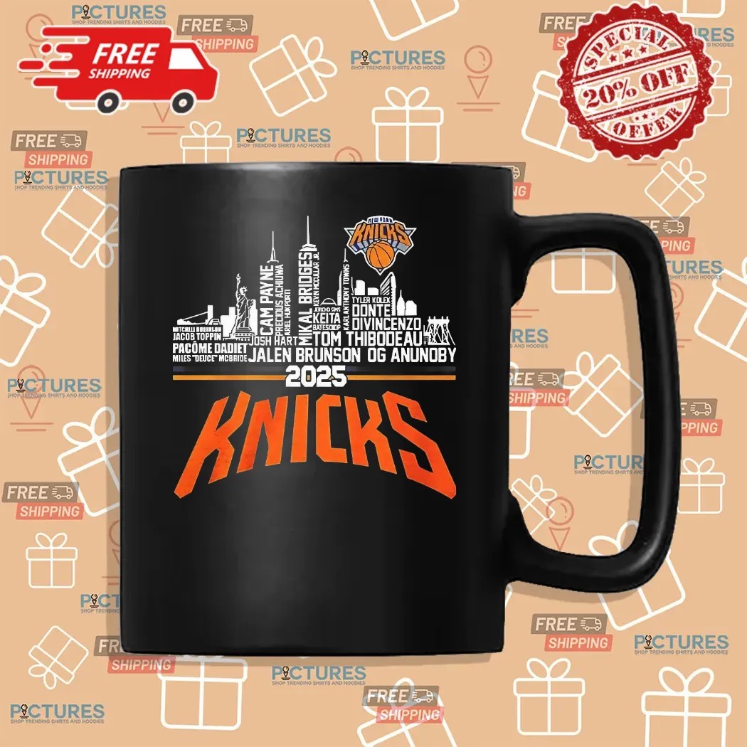 New York Knicks Skyline City Jalen Brunson Og Anunoby Coach Tom Thibodeau 2025 Shirt