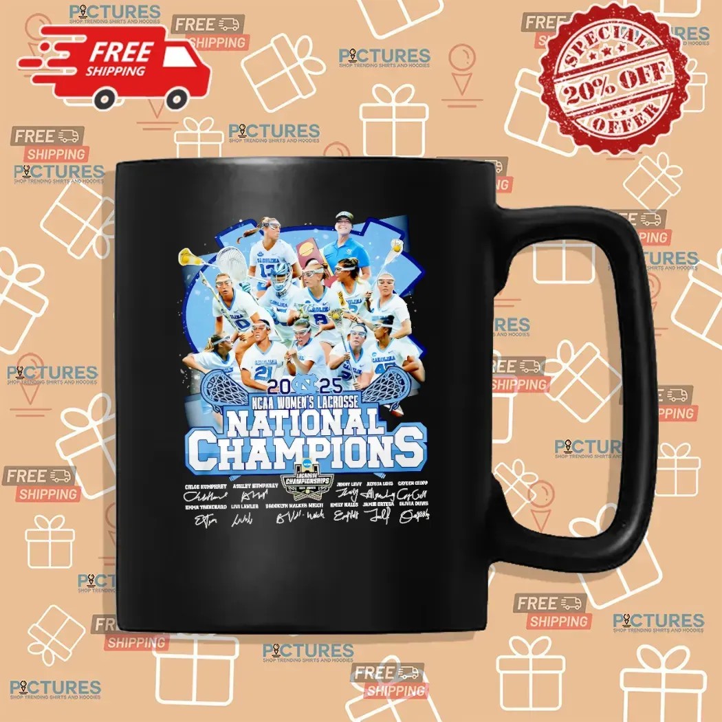 North Carolina Tar Heels 2025 Women’s Lacrosse National Champions Signature T Shirt