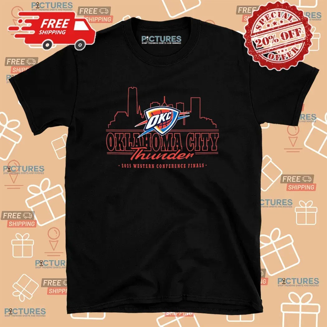 Oklahoma City Thunder 2025 Western Conference Finals Skyline City T Shirt