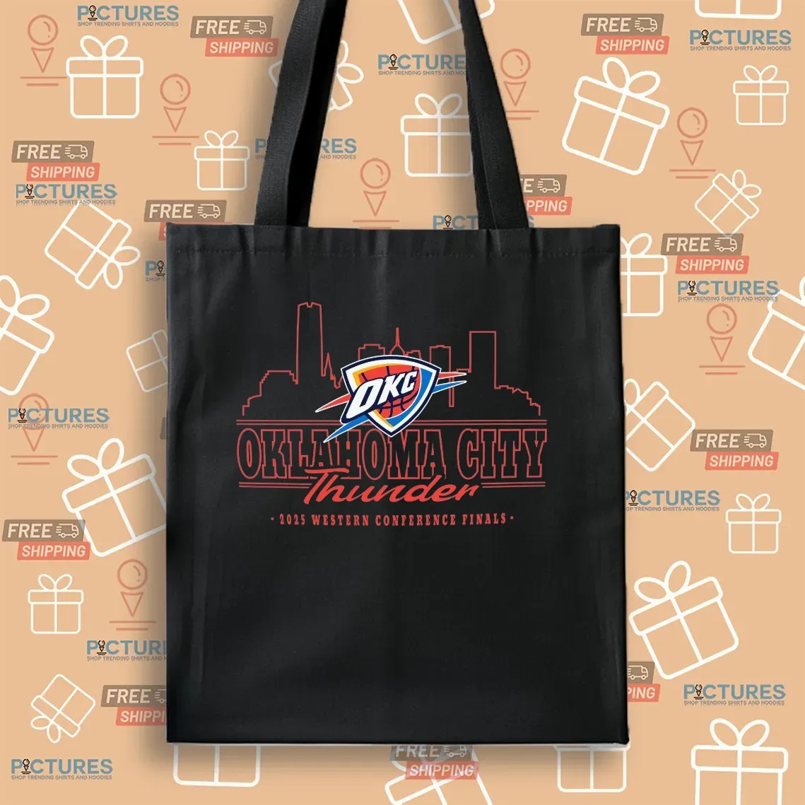 Oklahoma City Thunder 2025 Western Conference Finals Skyline City T Shirt